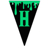 Happy Halloween Dripping Green Slime Black Vlaggetjes (Eerste vlag)