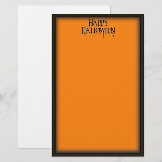 Happy Halloween Drippy-tekst Afbeelding Briefpapier (Voorkant / Achterkant)