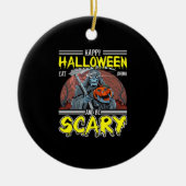 Happy Halloween Eat Drink And Be Scary Cool  Keramisch Ornament (Voorkant)