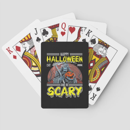 Happy Halloween Eat Drink And Be Scary Cool Pokerkaarten (Achterkant)