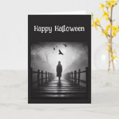 Happy Halloween Edgar Allan Poe Raven Poem Kaart (Gele Bloem)