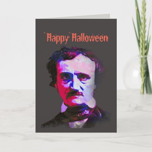 Happy Halloween Edgar Allan Poe Raven Poem Kaart (Voorkant)