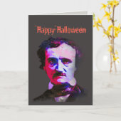 Happy Halloween Edgar Allan Poe Raven Poem Kaart (Gele Bloem)
