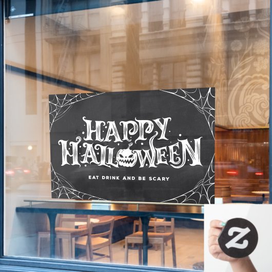 Happy Halloween eet Drink en is eng Raamsticker (Cafe Raam)