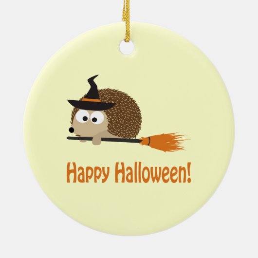 Happy Halloween! Egel Witch Keramisch Ornament (Achterkant)