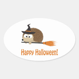 Happy Halloween! Egel Witch Ovale Sticker