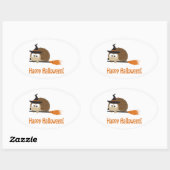 Happy Halloween! Egel Witch Ovale Sticker (Vel)