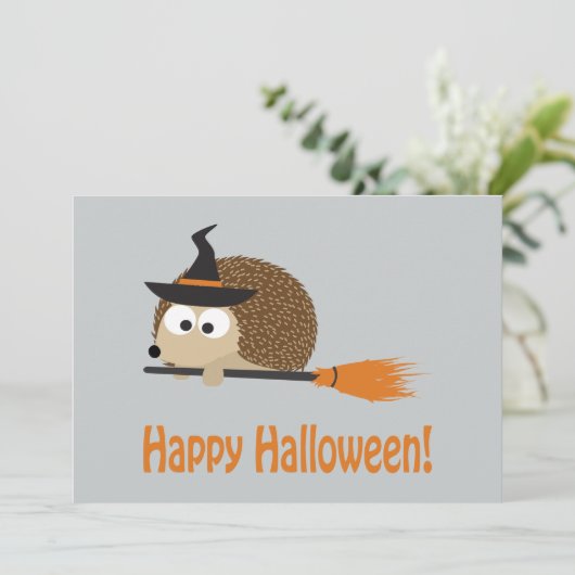 Happy Halloween! Egelwitje Kaart (Staand voorkant)