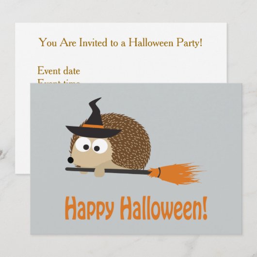 Happy Halloween! Egelwitje Kaart (Voorkant / Achterkant)