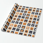 Happy Halloween Emoji for Kids Cadeaupapier (Uitgerold)