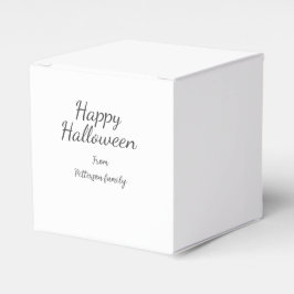Happy Halloween en familienaam kalligrafie modern Bedankdoosjes