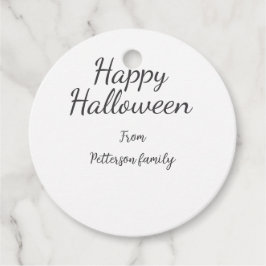 Happy Halloween en familienaam kalligrafie modern Bedankjes Labels
