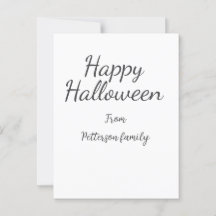 Happy Halloween en familienaam kalligrafie modern