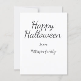 Happy Halloween en familienaam kalligrafie modern Briefkaart