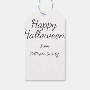 Happy Halloween en familienaam kalligrafie modern Cadeaulabel