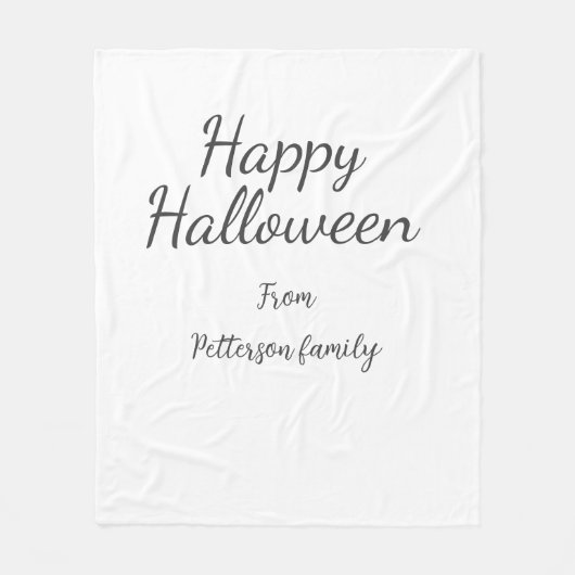 Happy Halloween en familienaam kalligrafie modern Fleece Deken (Voorkant)
