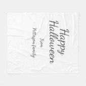 Happy Halloween en familienaam kalligrafie modern Fleece Deken (Voorkant (Horizontaal))