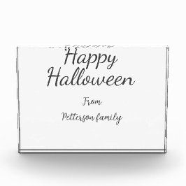 Happy Halloween en familienaam kalligrafie modern Fotoblokken