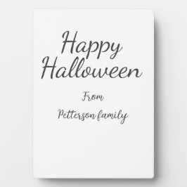 Happy Halloween en familienaam kalligrafie modern Fotoplaat