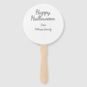Happy Halloween en familienaam kalligrafie modern Handwaaier (Achterkant)