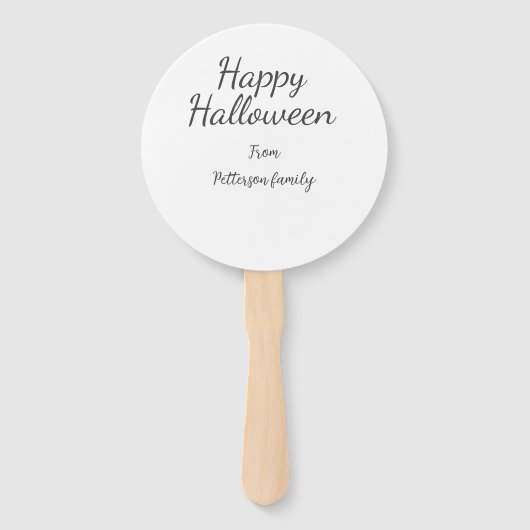 Happy Halloween en familienaam kalligrafie modern Handwaaier (Voorkant)