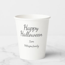 Happy Halloween en familienaam kalligrafie modern Papieren Bekers