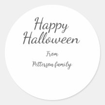 Happy Halloween en familienaam kalligrafie modern