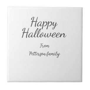 Happy Halloween en familienaam kalligrafie modern Tegeltje