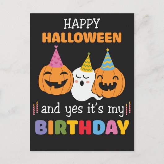 Happy Halloween en ja, het is mijn Birthday Briefk Briefkaart (Voorkant)