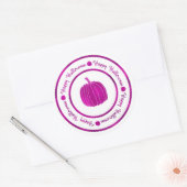 Happy Halloween en Pumpkin Paars Shine Glam Trendy Ronde Sticker (Envelop)