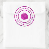 Happy Halloween en Pumpkin Paars Shine Glam Trendy Ronde Sticker (Tas)