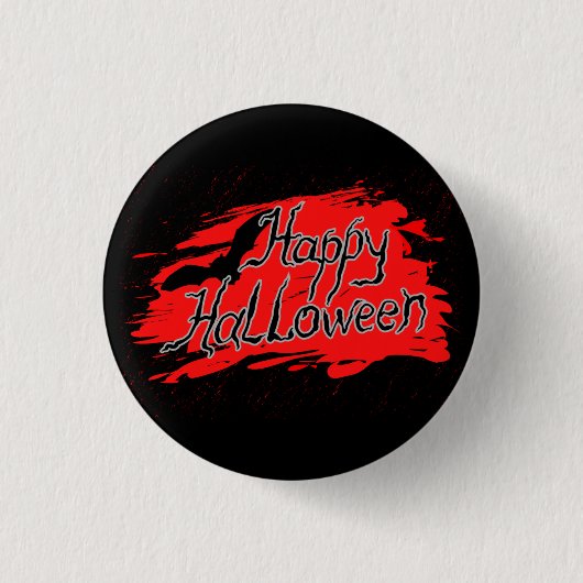 Happy Halloween enge zwarte pin, bloederige Access Ronde Button 3,2 Cm (Voorkant)