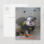 Happy Halloween, English Bulldog Feestdagenkaart (Voorkant / Achterkant)