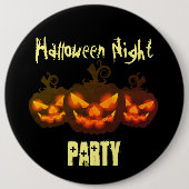 Happy Halloween Evil Pumpkins Round Button (Voorkant)