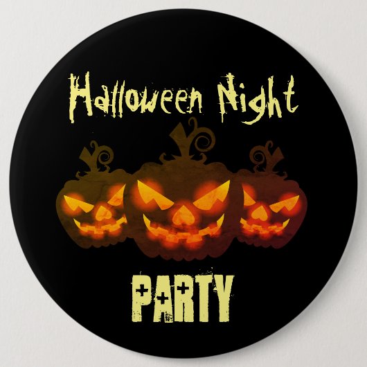 Happy Halloween Evil Pumpkins Round Button (Voorkant)