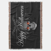 Happy Halloween Evil Skull Deken (Voorkant Verticaal)