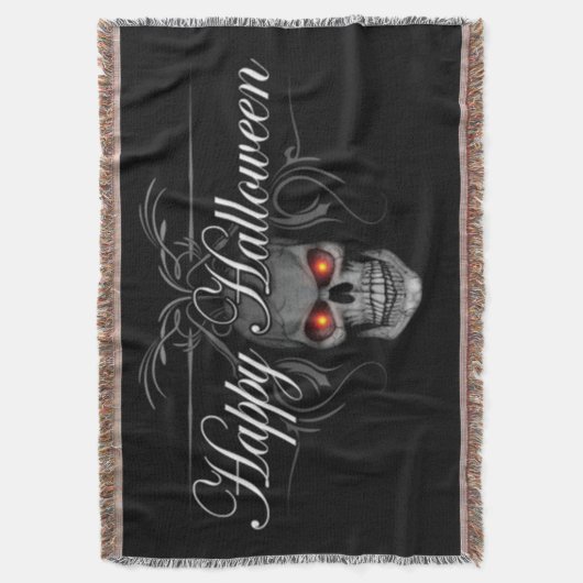 Happy Halloween Evil Skull Deken (Voorkant Verticaal)