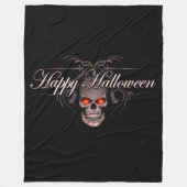 Happy Halloween Evil Skull Fleece Deken (Voorkant)