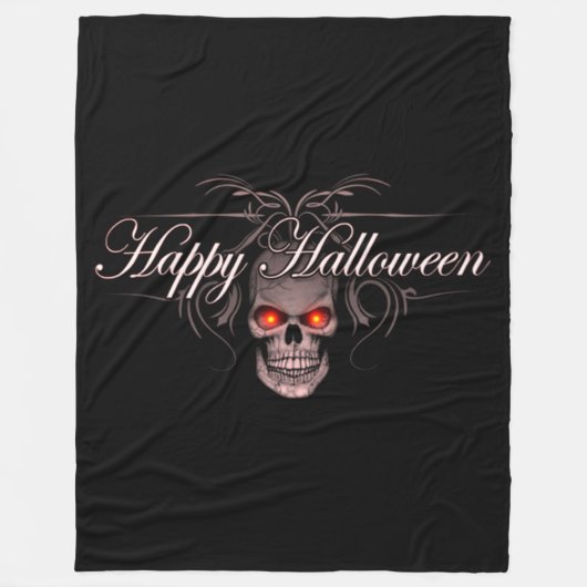 Happy Halloween Evil Skull Fleece Deken (Voorkant)