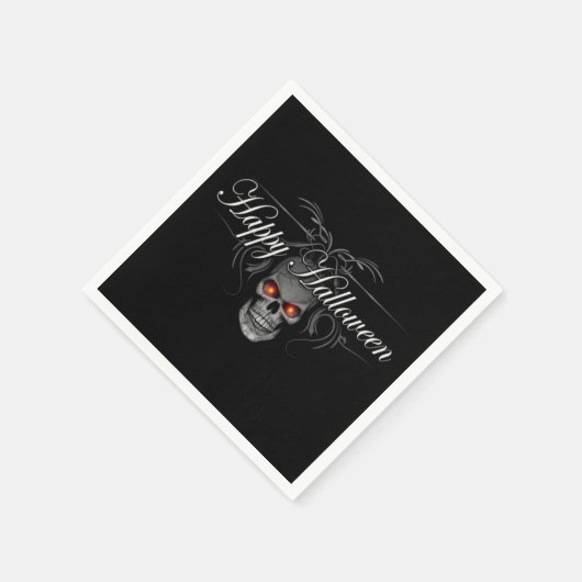 Happy Halloween Evil Skull Servet (Hoek)