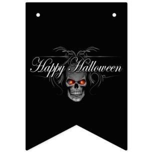 Happy Halloween Evil Skull Vlaggetjes