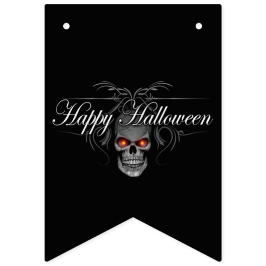 Happy Halloween Evil Skull Vlaggetjes (Eerste vlag)