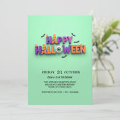 Happy Halloween Eyeball Invitation Kaart (Staand voorkant)