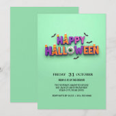 Happy Halloween Eyeball Invitation Kaart (Voorkant / Achterkant)