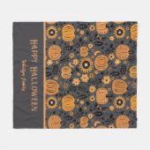 Happy Halloween Fall Pumpkin Family Name Fleece Deken (Voorkant (Horizontaal))