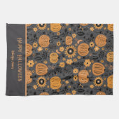 Happy Halloween Fall Pumpkin Family Name Theedoek (Horizontaal)