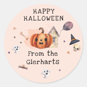 Happy Halloween Familie behandelt Aangepaste Parti Ronde Sticker