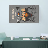 Happy Halloween  familienaam op maat Spandoek (Beurs)