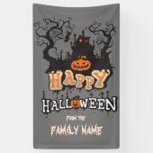 Happy Halloween  familienaam op maat Spandoek (Verticaal)