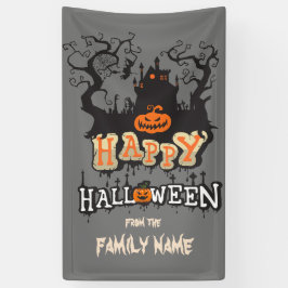 Happy Halloween  familienaam op maat Spandoek